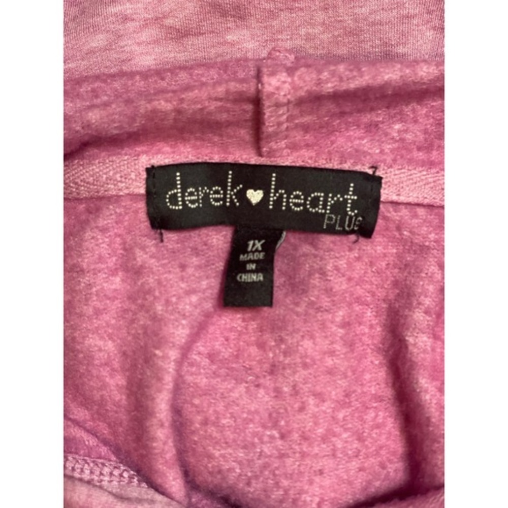 Derek Heart Plus 1x Pink Patchwork Pullover Hoodi… - image 5